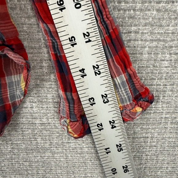 Paper Boy Shirts Womens Red Plaid Long‎ Sleeve Button Up Shirt Size S - Picture 10 of 13